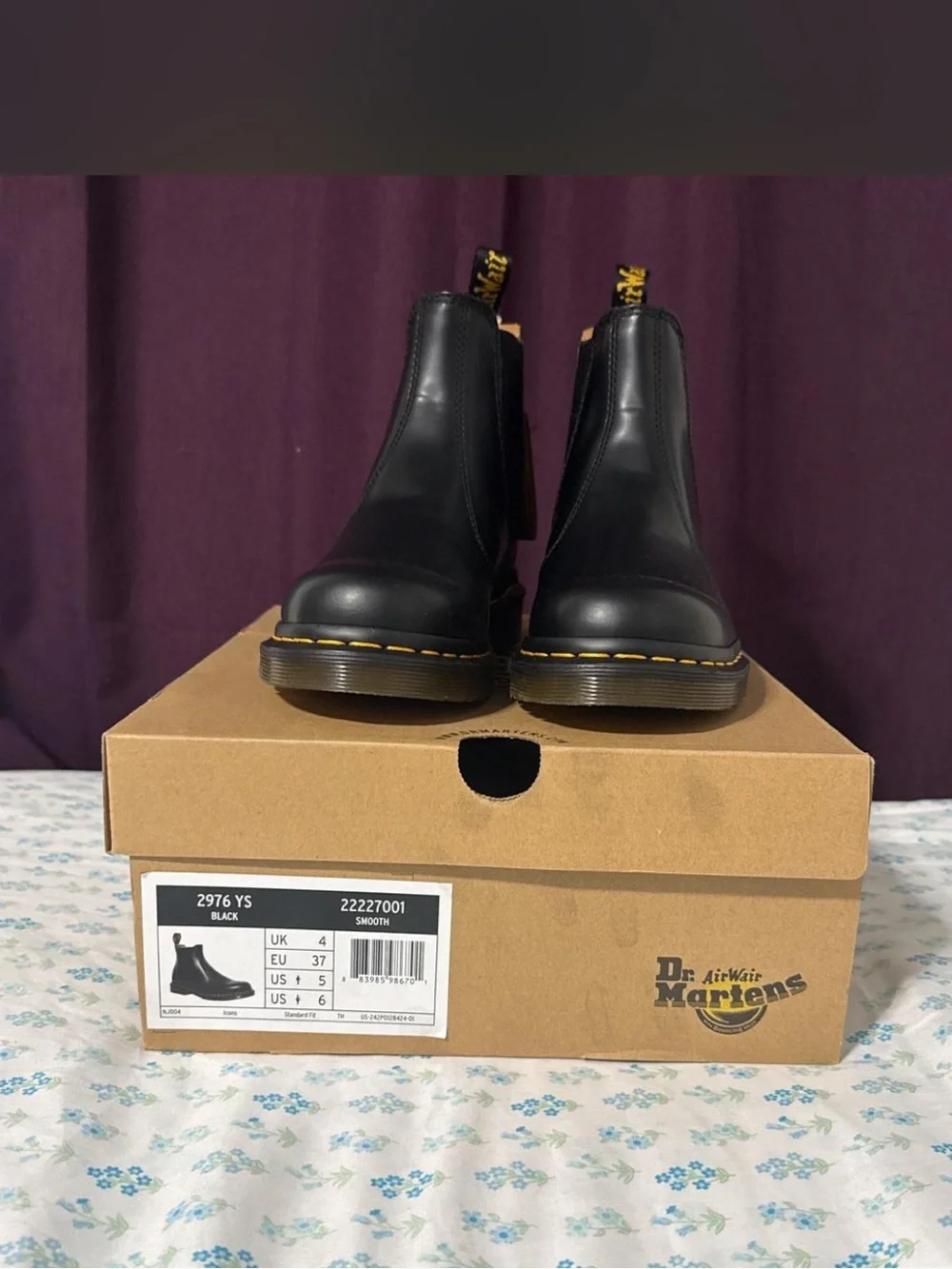 Dr. Martens Black Chelsea Boots with Yellow Stitching